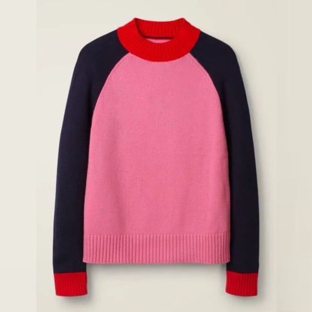 Boden Flora Color Block Sweater Size Medium - Picture 4 of 8